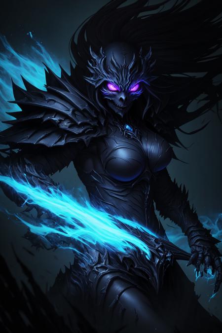 05557-1541206097-4K, Masterpiece, highres, absurdres, edgDeathKnight,a woman in dark armor ,wearing edgDeathKnight armor,.png